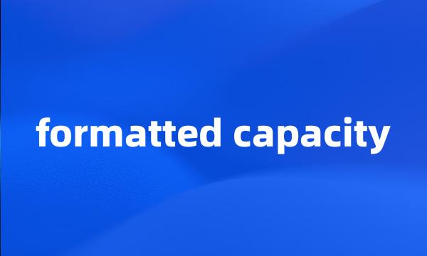 formatted capacity