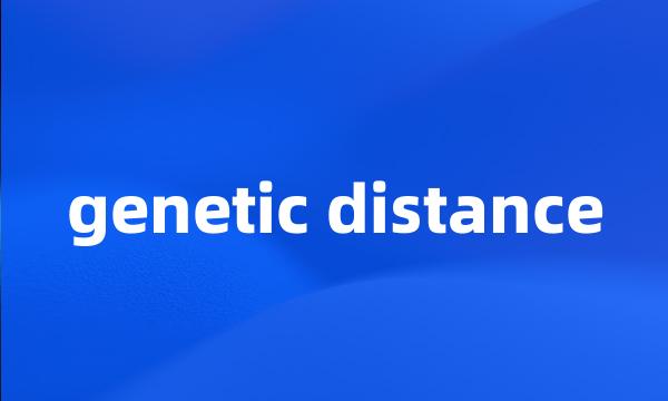 genetic distance