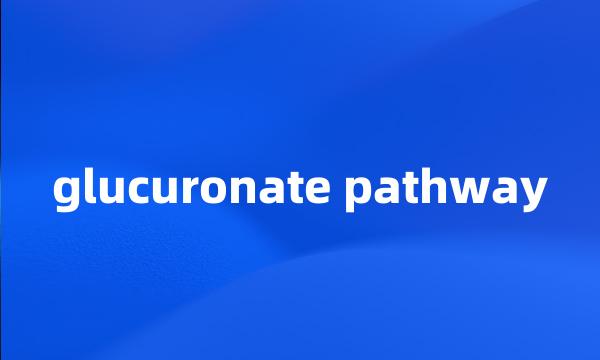 glucuronate pathway