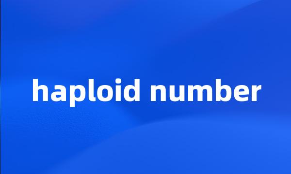 haploid number