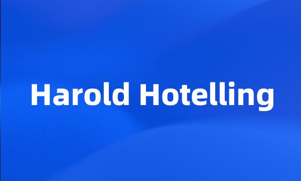 Harold Hotelling