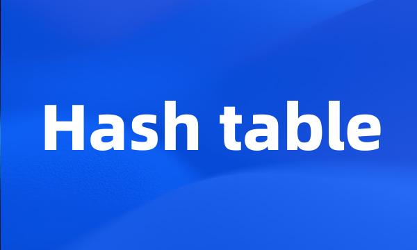 Hash table