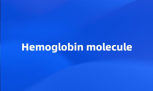 Hemoglobin molecule