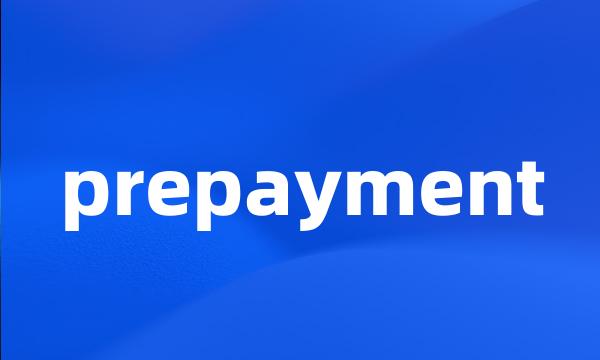 prepayment