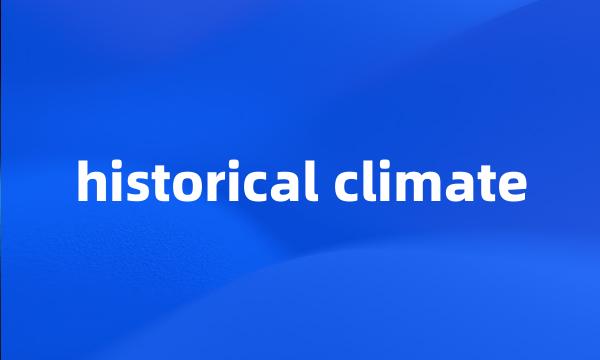 historical climate