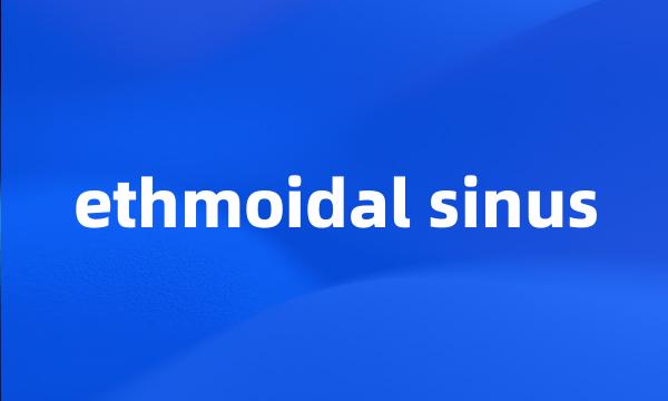 ethmoidal sinus