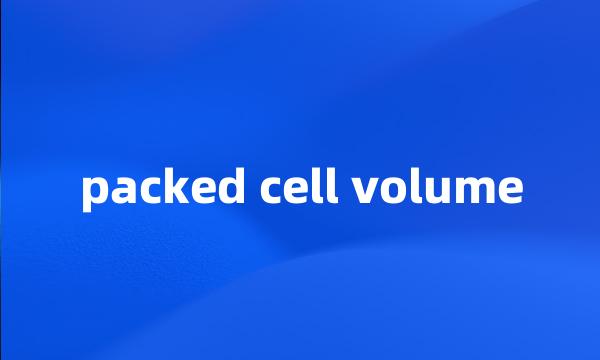 packed cell volume