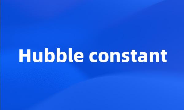 Hubble constant