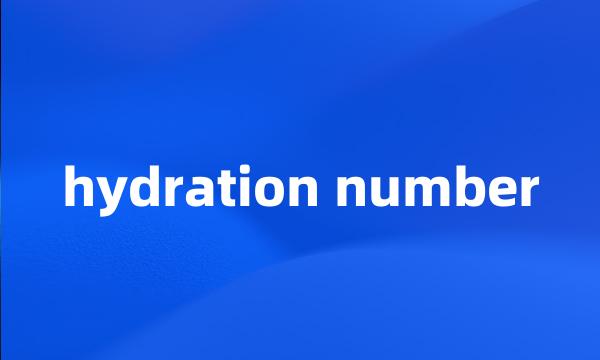 hydration number