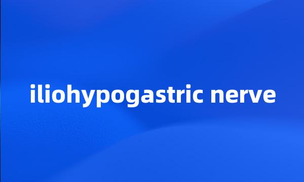 iliohypogastric nerve