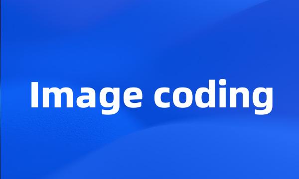 Image coding