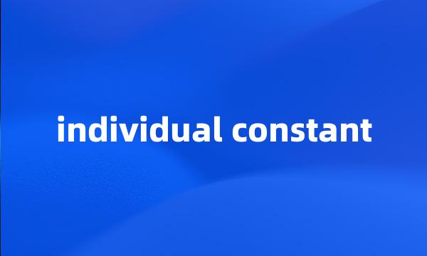 individual constant