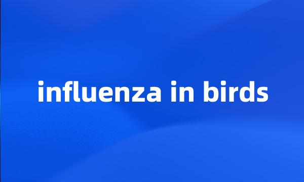 influenza in birds