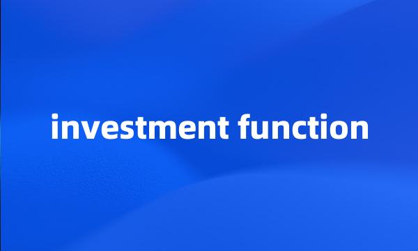 investment function