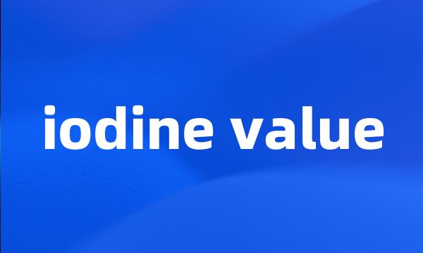 iodine value