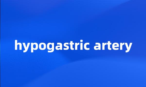 hypogastric artery