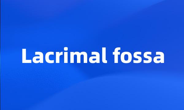 Lacrimal fossa