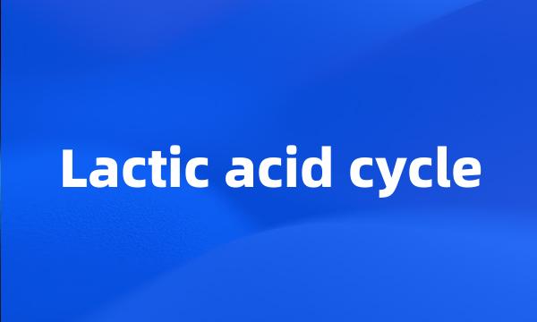 Lactic acid cycle