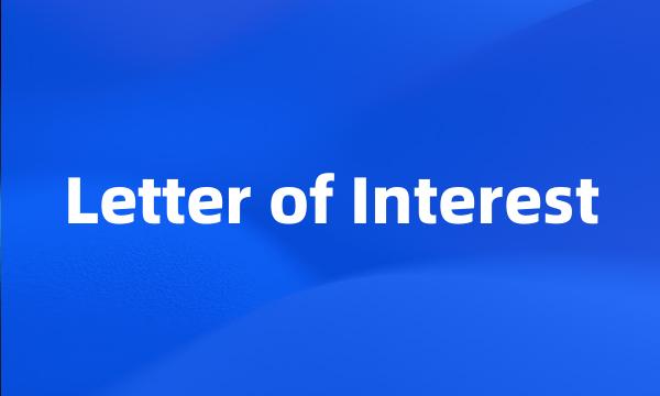 Letter of Interest