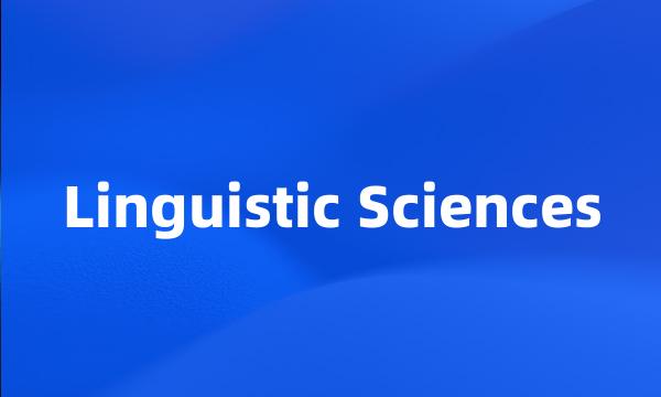 Linguistic Sciences