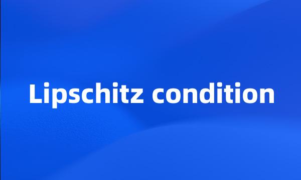 Lipschitz condition