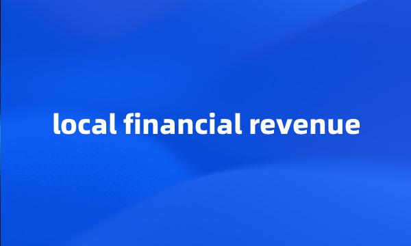 local financial revenue