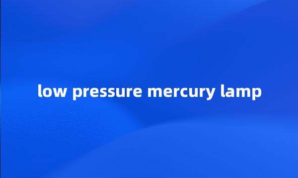 low pressure mercury lamp