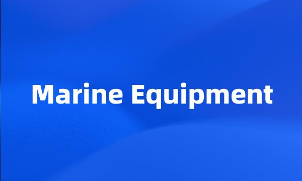 Marine Equipment