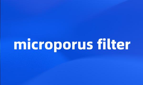 microporus filter