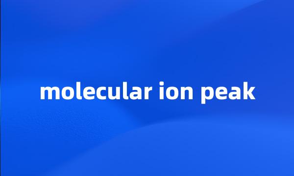 molecular ion peak