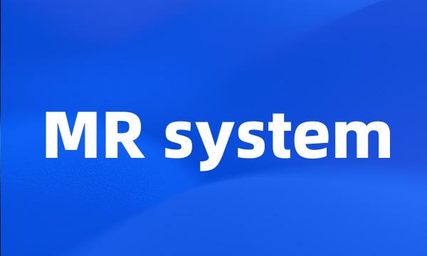 MR system