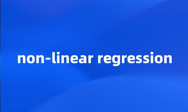 non-linear regression