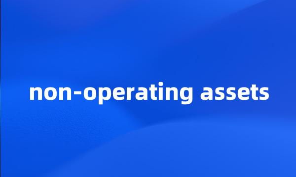 non-operating assets