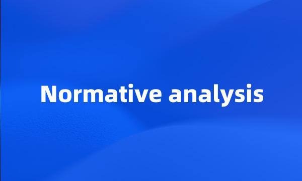 Normative analysis