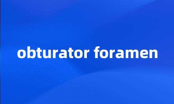 obturator foramen