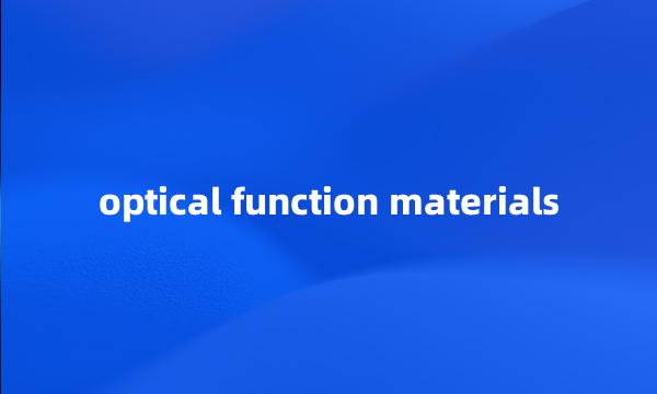 optical function materials