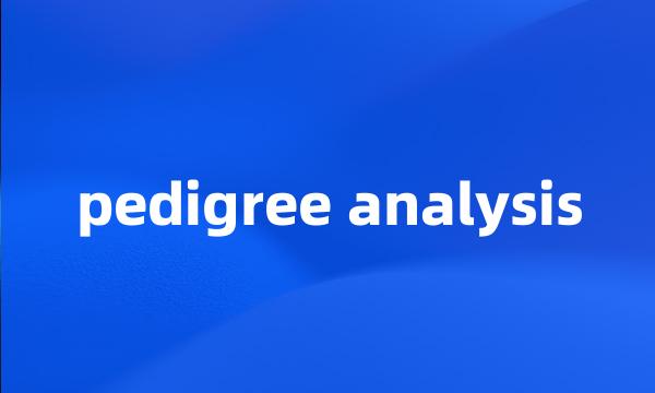 pedigree analysis