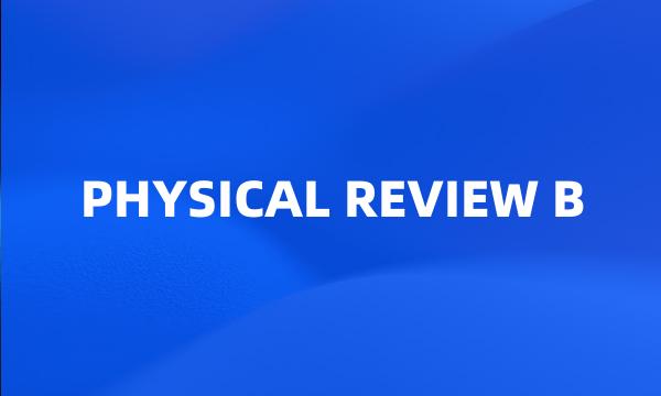 PHYSICAL REVIEW B