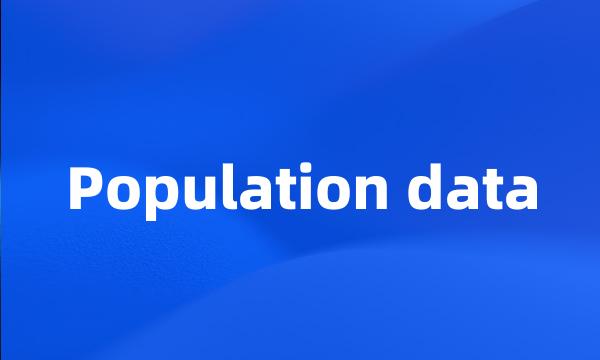 Population data