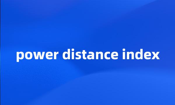 power distance index