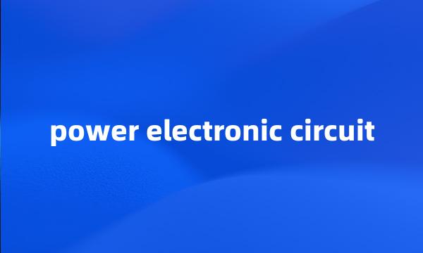 power electronic circuit