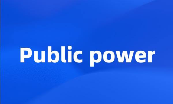 Public power