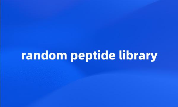 random peptide library