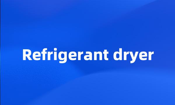 Refrigerant dryer