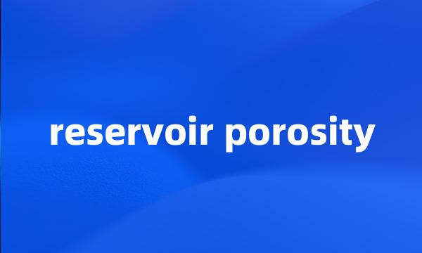 reservoir porosity