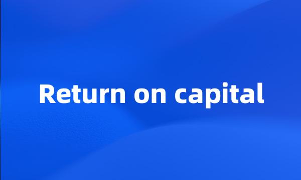 Return on capital