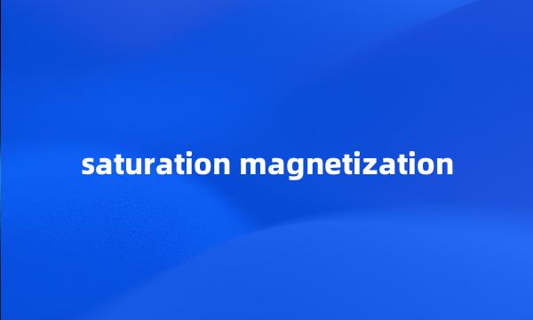 saturation magnetization