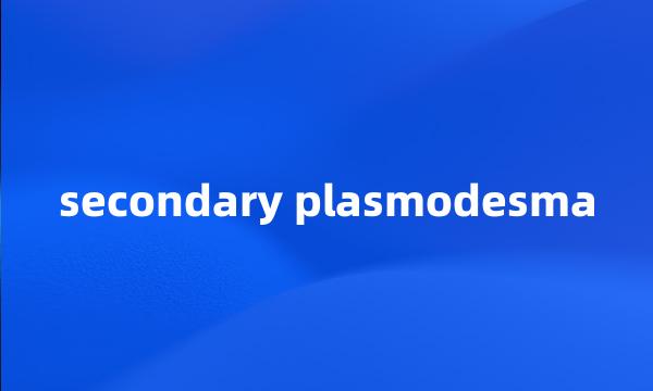 secondary plasmodesma