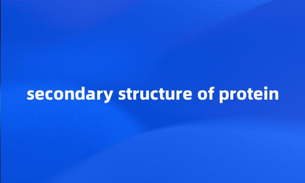 secondary structure of protein