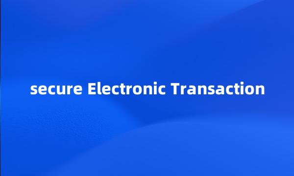 secure Electronic Transaction